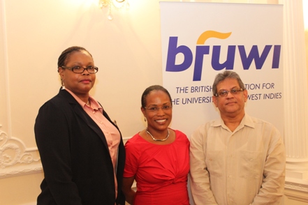 (L-R) Diedre Herbert – BFUWI Office Coordinator; Elizabeth Mullings-Smith, BFUWI Trustee and Professor Dalip Ragoobirsingh


